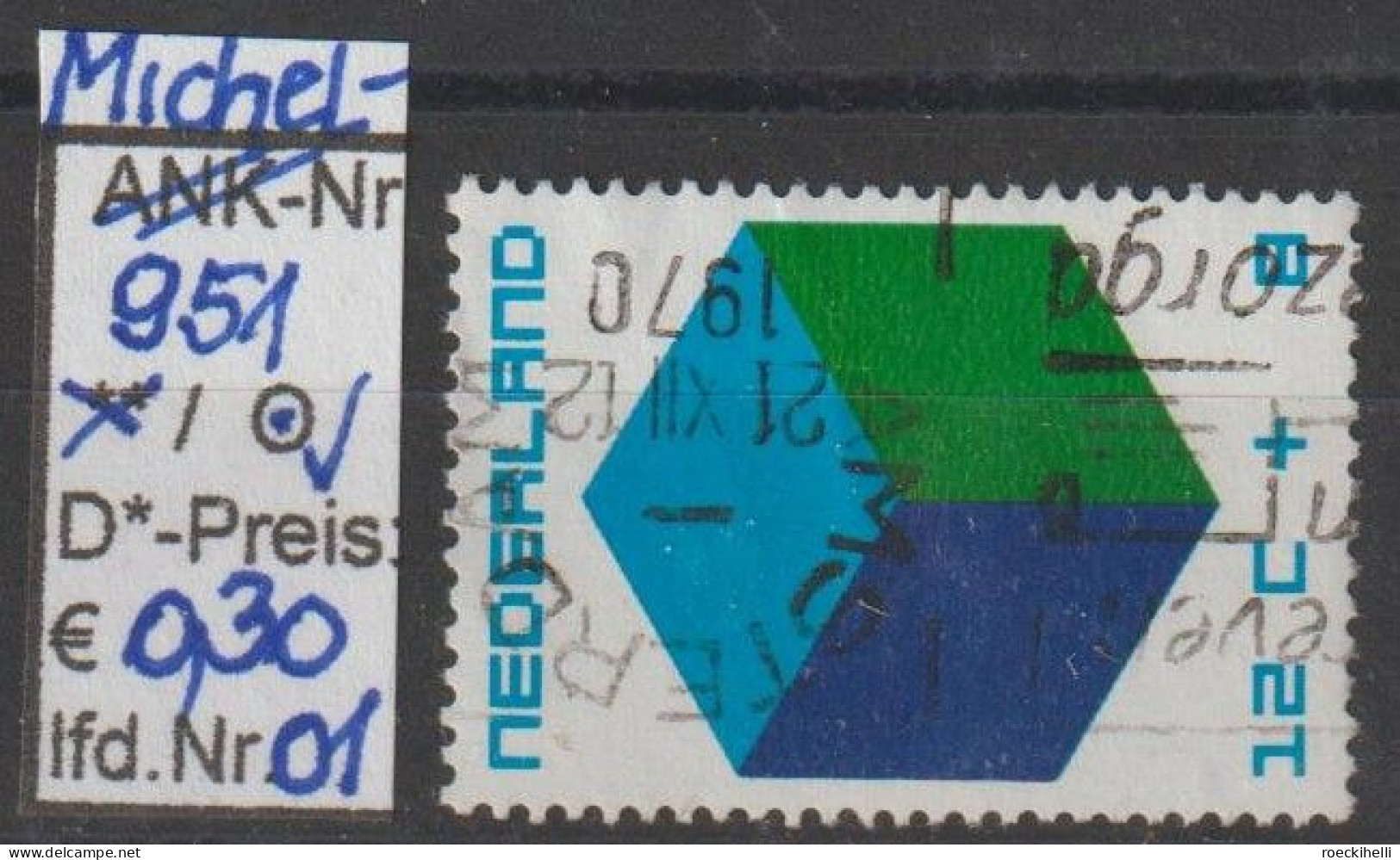 1970 - NIEDERLANDE - SM "Voor Het Kind - Farbige Kuben" 12C+8C Mehrf. - O  Gestempelt - S. Scan (951o 01-02 Nl) - Gebruikt