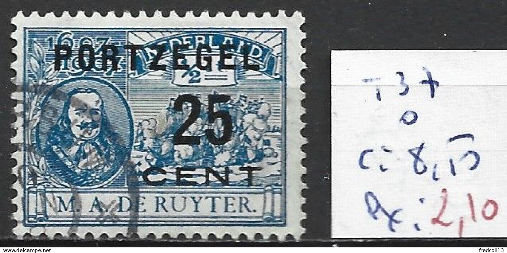 PAYS-BAS TAXE 37 Oblitéré Côte 8.50 € - Postage Due