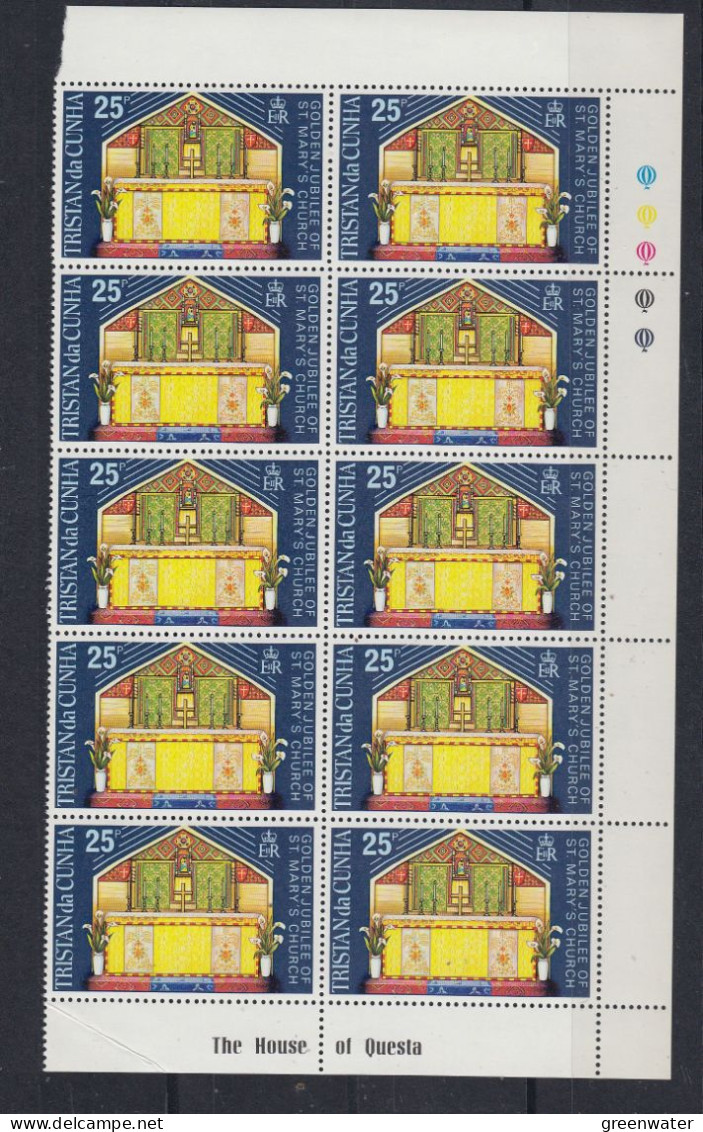 Tristan Da Cunha 1973 Golden Jubilee St. Mary's Church 1v Bl Of 10 ** Mnh (TDC157C) - Tristan Da Cunha