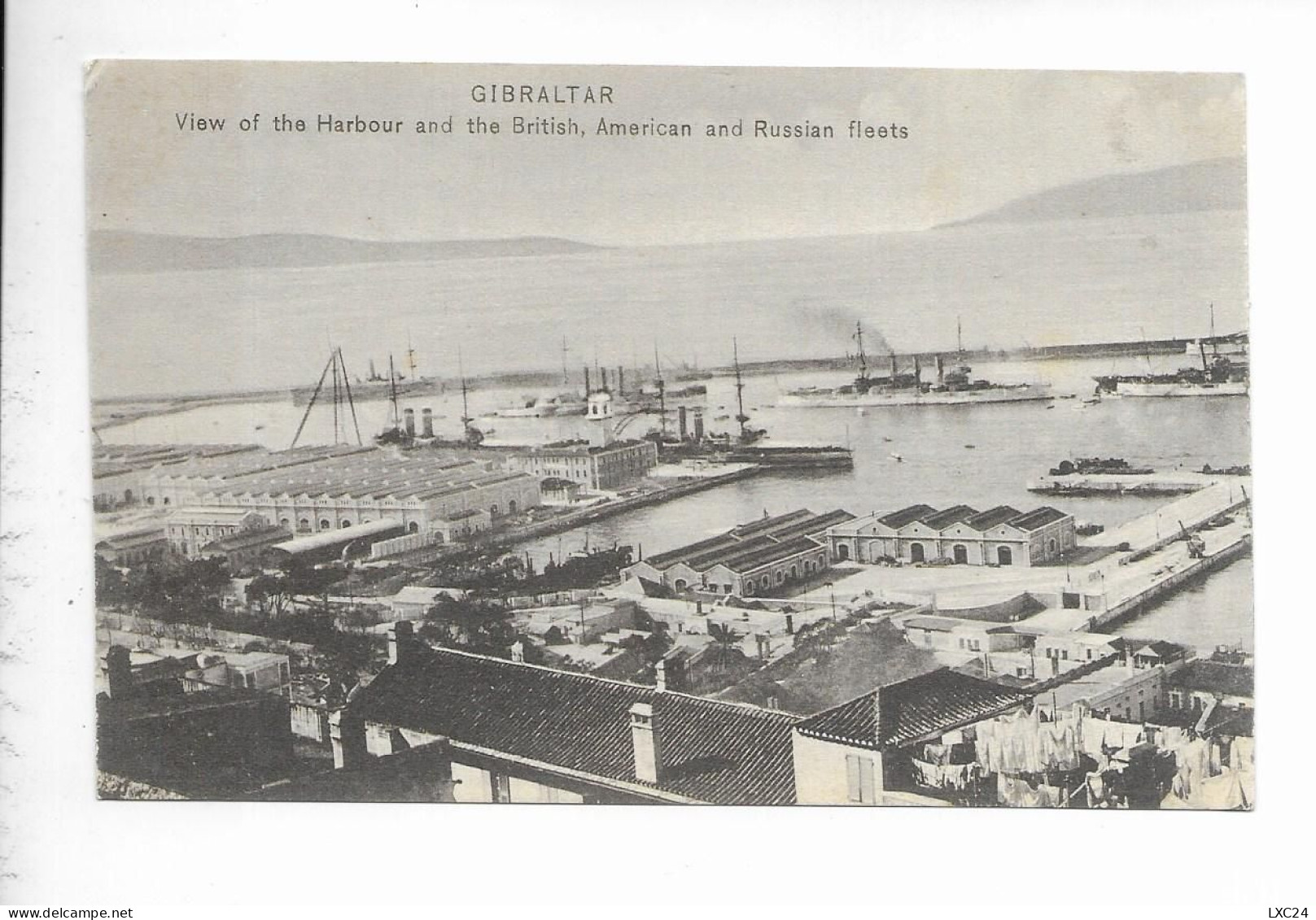 GIBRALTAR. VIEW OF THE HARBOUR AND THE BRITISH, AMERICAN AND RUSSIAN FLEETS. - Gibraltar