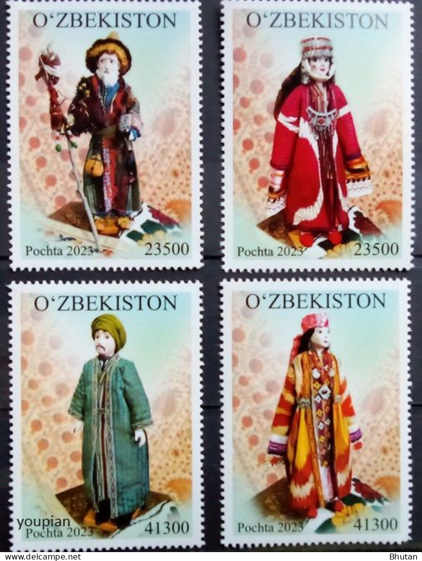 Uzbekistan 2023, Handmade Puppets From Uzbekistan, MNH Unusual Stamps Set - Ouzbékistan