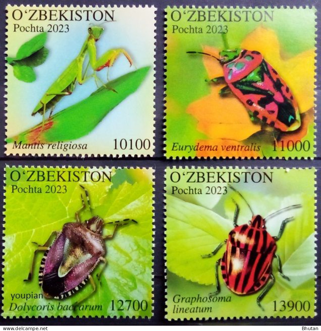 Uzbekistan 2023, Insects, MNH Unusual Stamps Set - Ouzbékistan