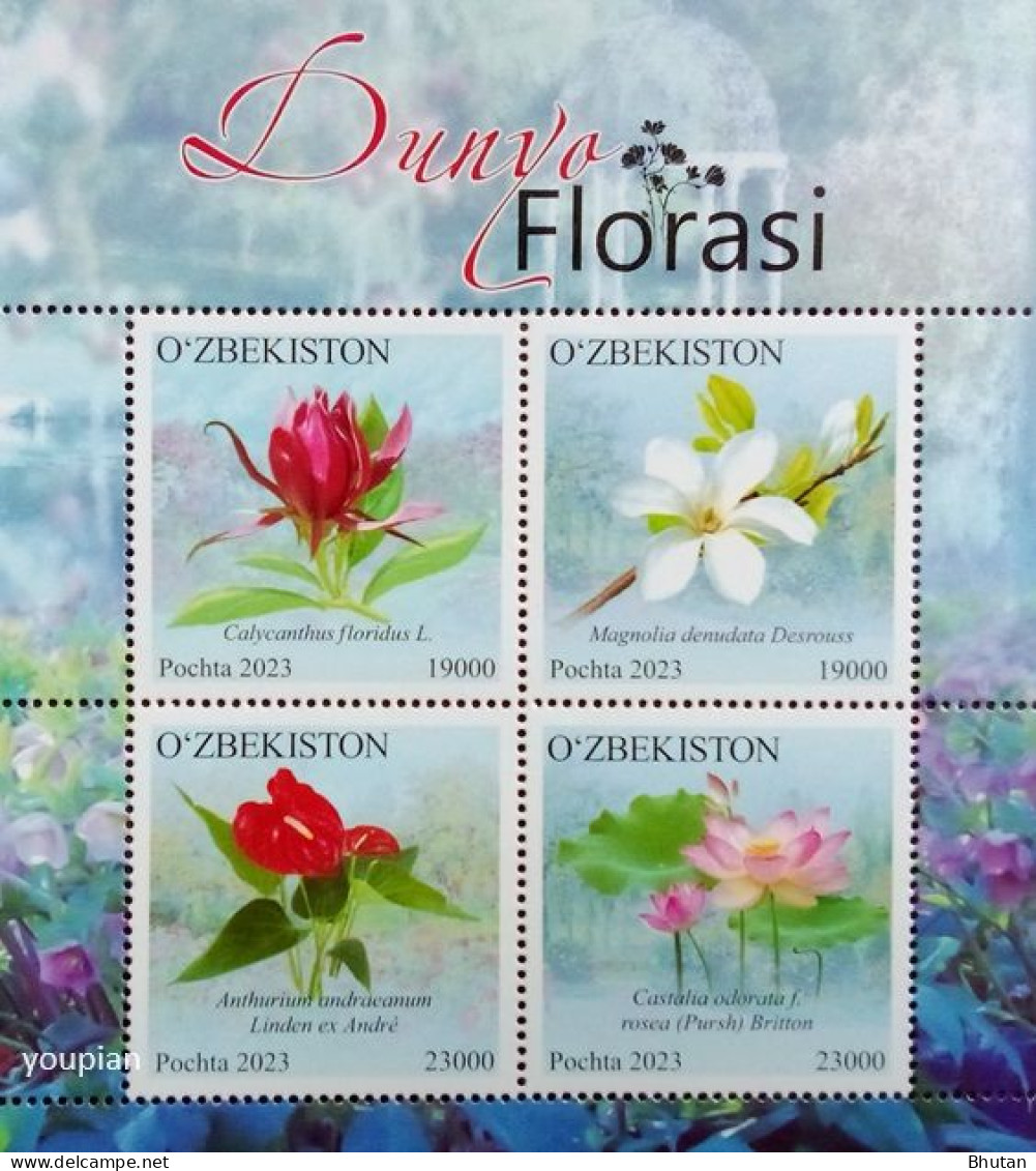 Uzbekistan 2024, Flowers, MNH S/S - Ouzbékistan