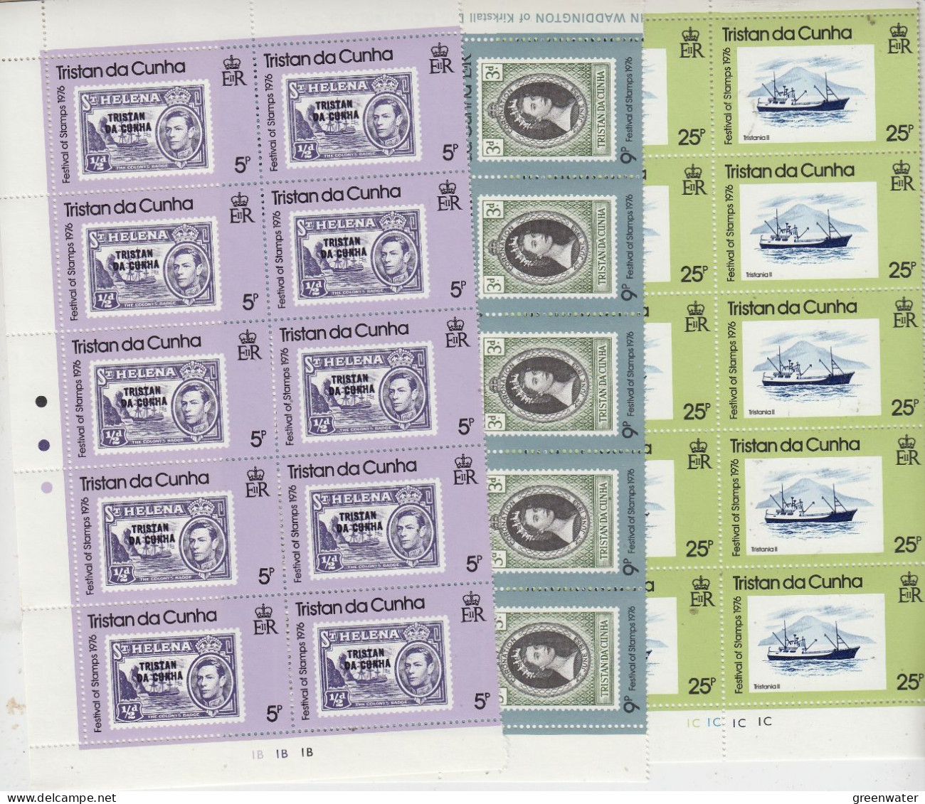 Tristan Da Cunha 1976 Festival Of Stamps 3v Bl Of 10v ** Mnh (TDC160) - Tristan Da Cunha