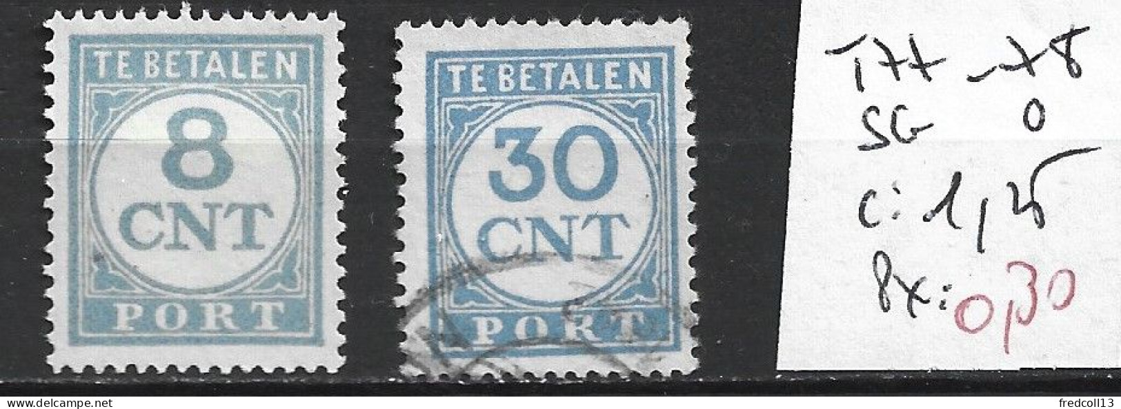 PAYS-BAS TAXE 77-78 Sans Gomme Et Oblitéré Côte 1.25 € - Postage Due