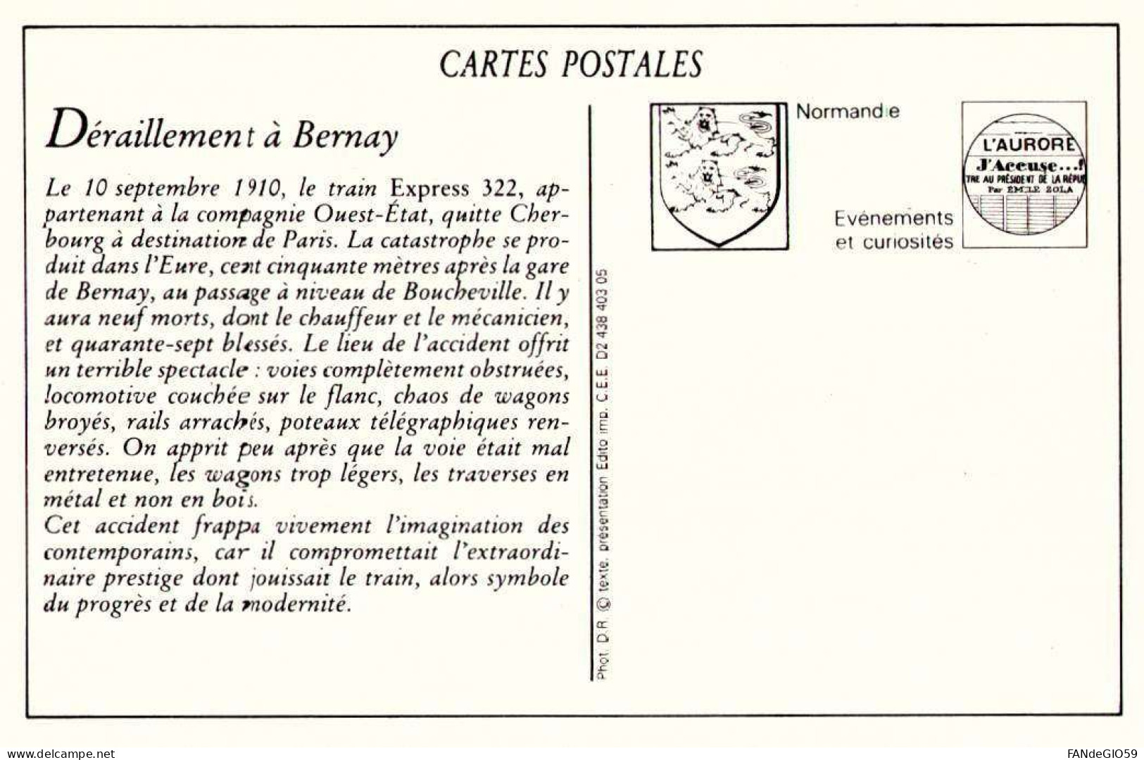 BERNAY  GARE/// REPRODUCTION   // 50 - Bernay
