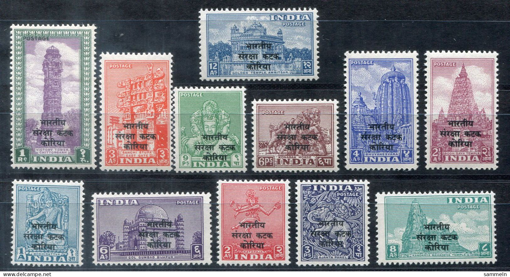 INDIEN POLICE IN KOREA 1-12 Mnh Kpl. - INDIA / INDE - Varietà & Curiosità