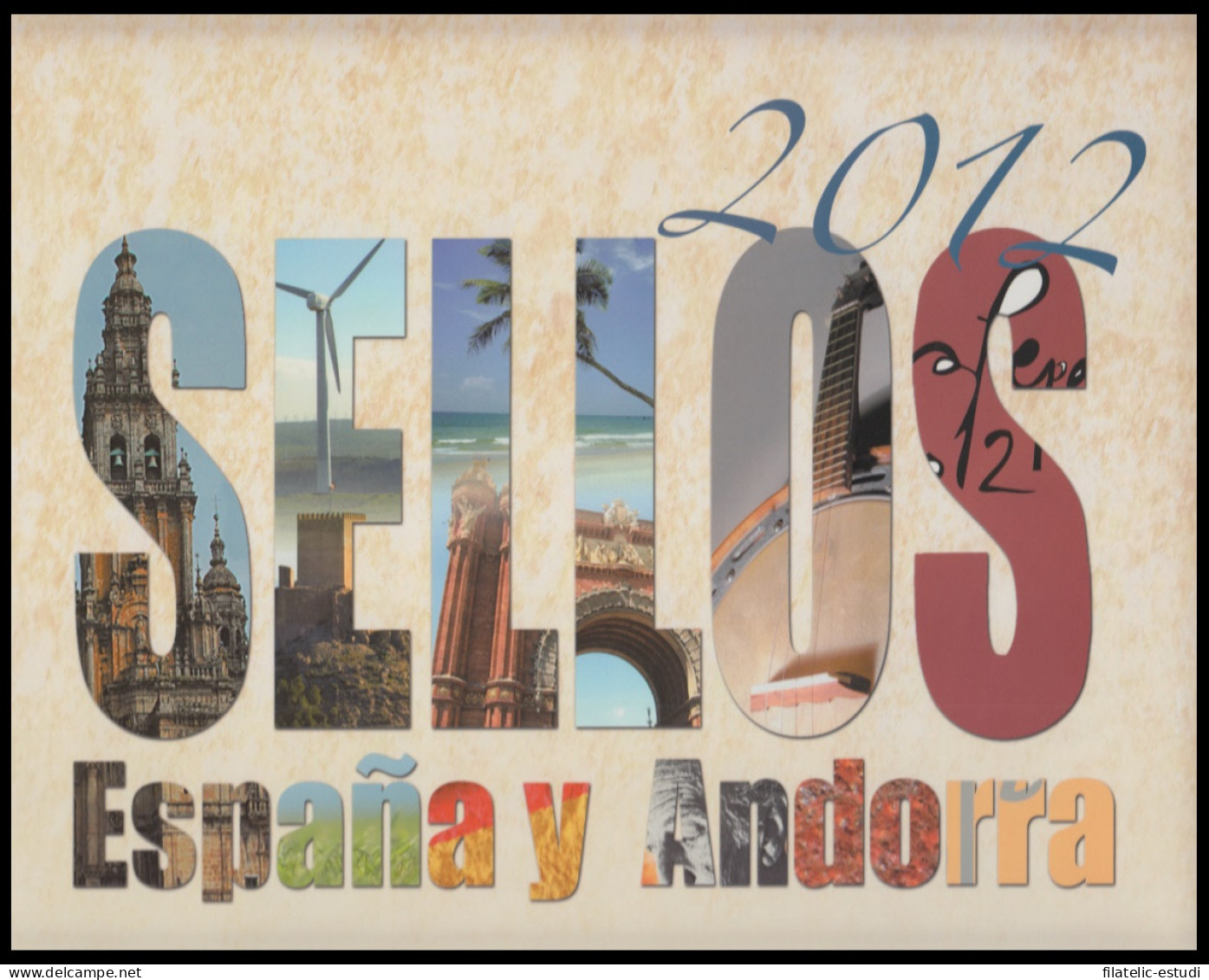 Libro Album Oficial De Sellos España Y Andorra Año Completo 2012 - Emissioni Repubblicane