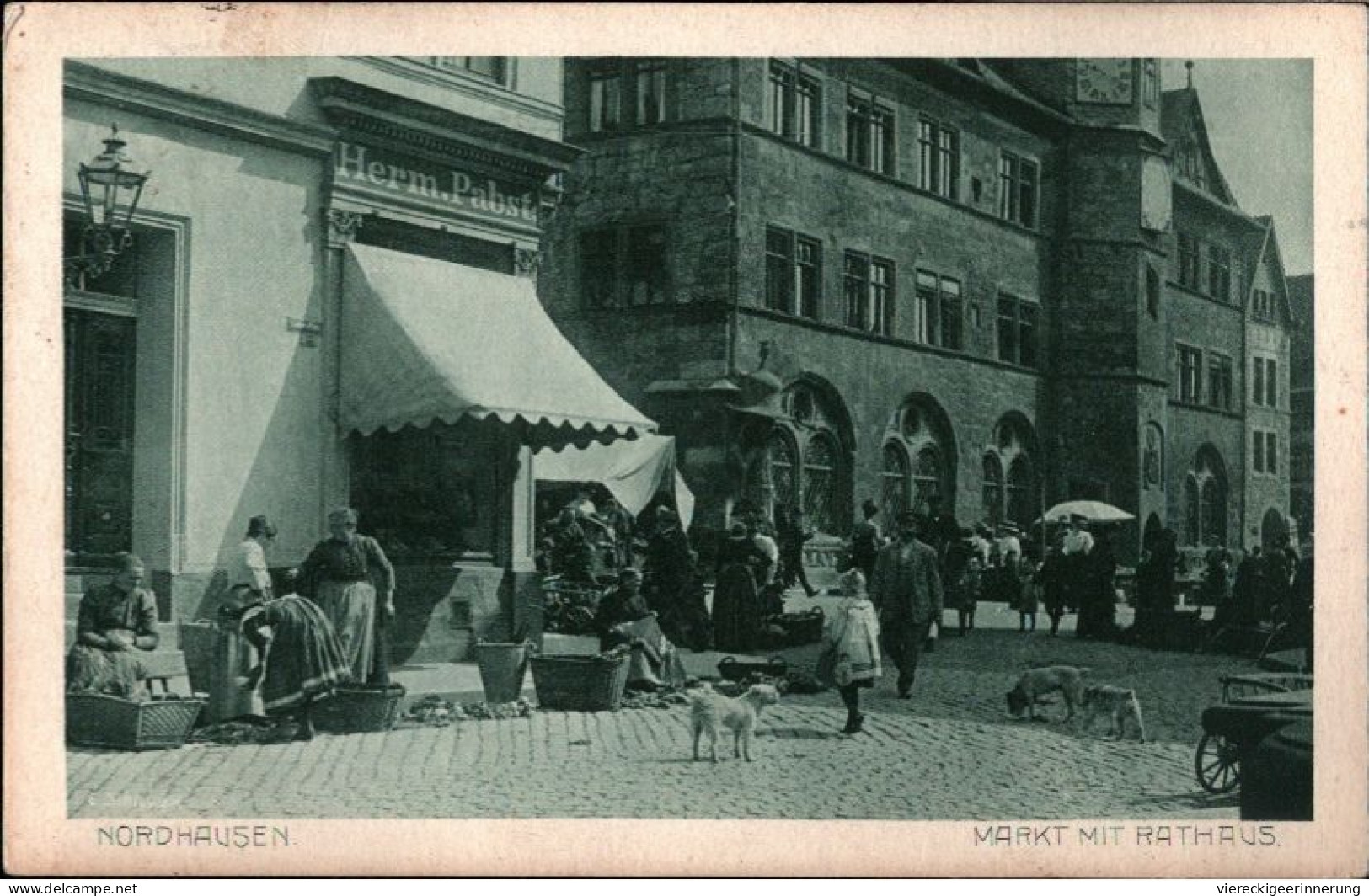 ! Alte Ansichtskarte Aus Nordhausen Markt, Rathaus, Geschäft, Cafe Dietze - Nordhausen