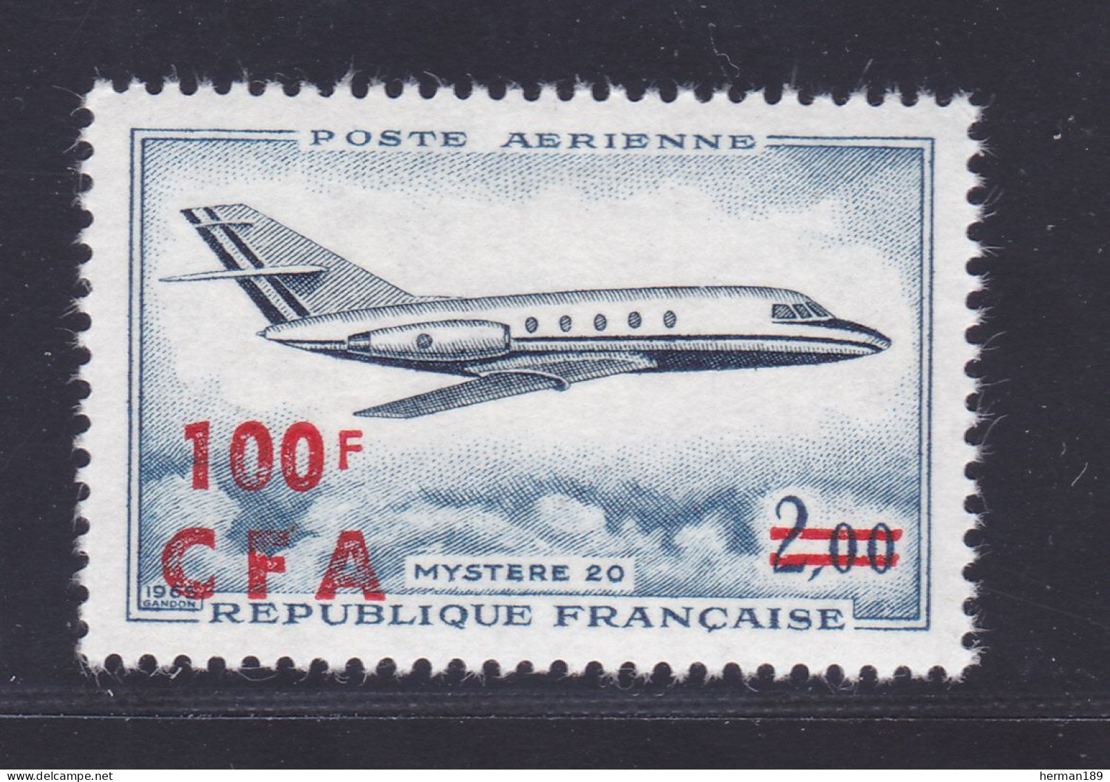 REUNION AERIENS N°   61 ** MNH Neuf Sans Charnière, TB (D7143) Mystère 20, Avion - 1967 - Luchtpost