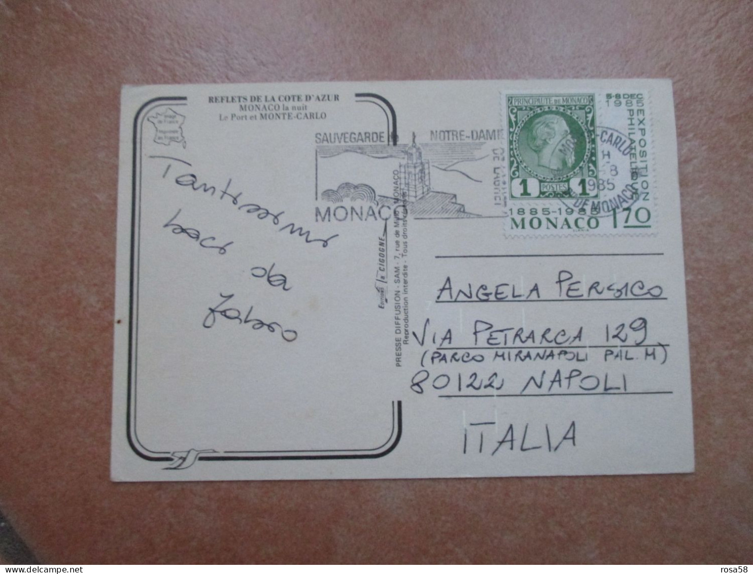 1985 Annullo Meccanico SAUVEGARDE Notre Dame Su F.bollo 1,70 1885 1985 - Cartas & Documentos