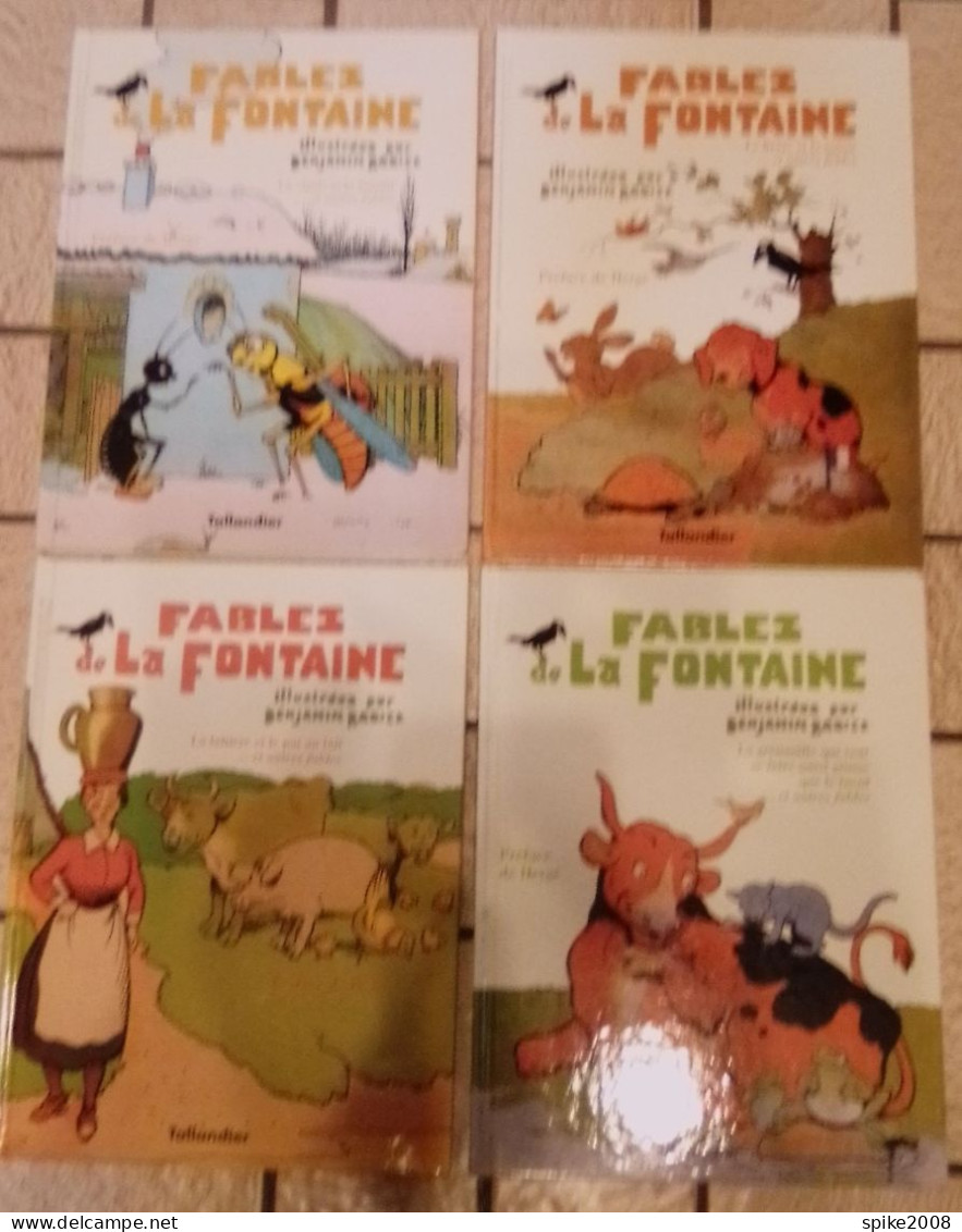 Lot Des 4 Albums FABLES De LA FONTAINE Ré-éd 1998 TBE Par RABIER Préface HERGE - Lotti E Stock Libri