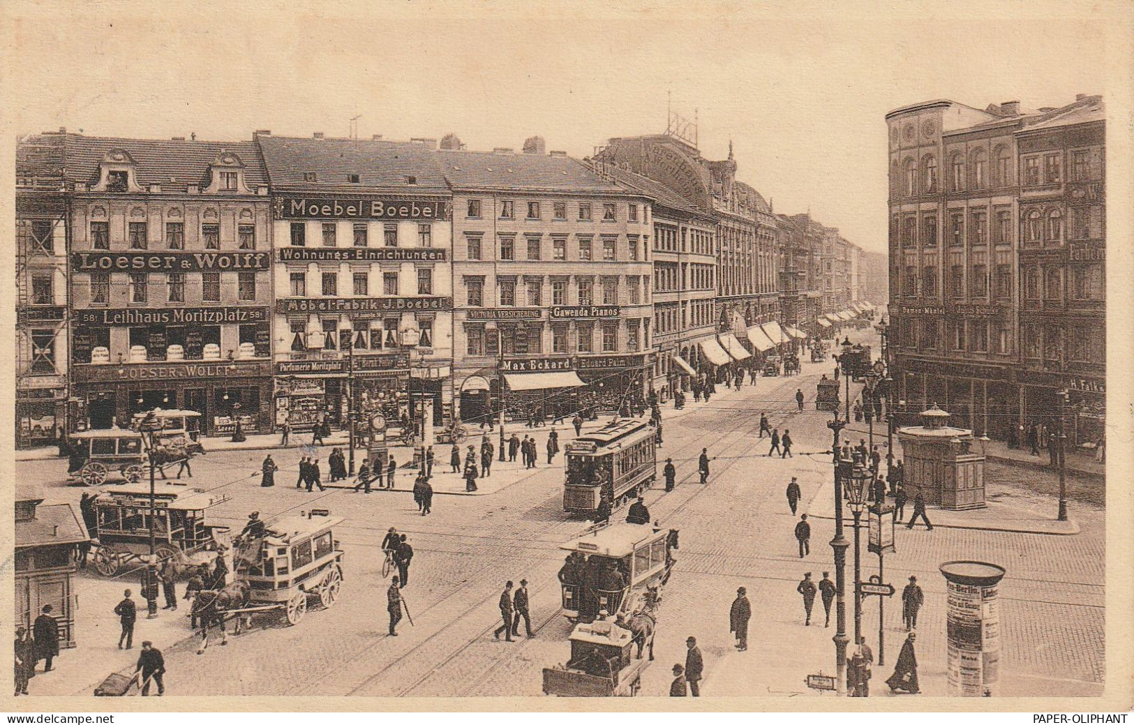 1000 BERLIN - KREUZBERG, Moritzplatz, Pferdetram, Strassenbahnen, LOESER & WOLF..., 1910 - Kreuzberg