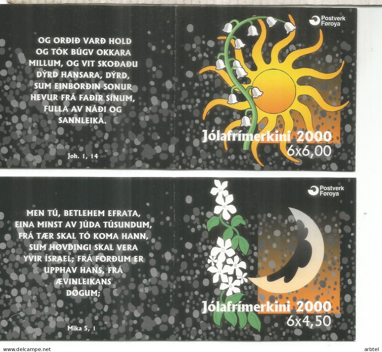 FEROE FOROYAR 2 CARNETS SELLOS NAVIDAD CHRISTMAS 2 BOOKLETS - Féroé (Iles)