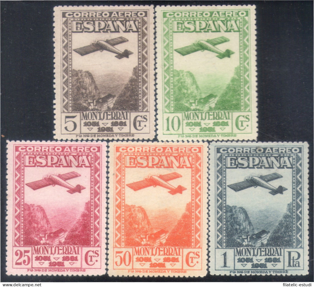 España Spain Variedad 650/54 1931 Variedad Dentado 14 Montserrat MH - Andere & Zonder Classificatie