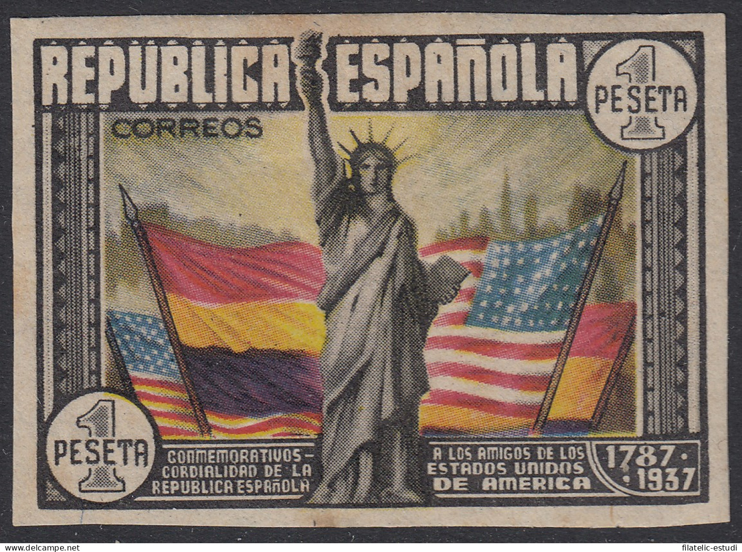 España Spain 763s 1938 Aniversario Constitución EEUU MH - Sonstige & Ohne Zuordnung