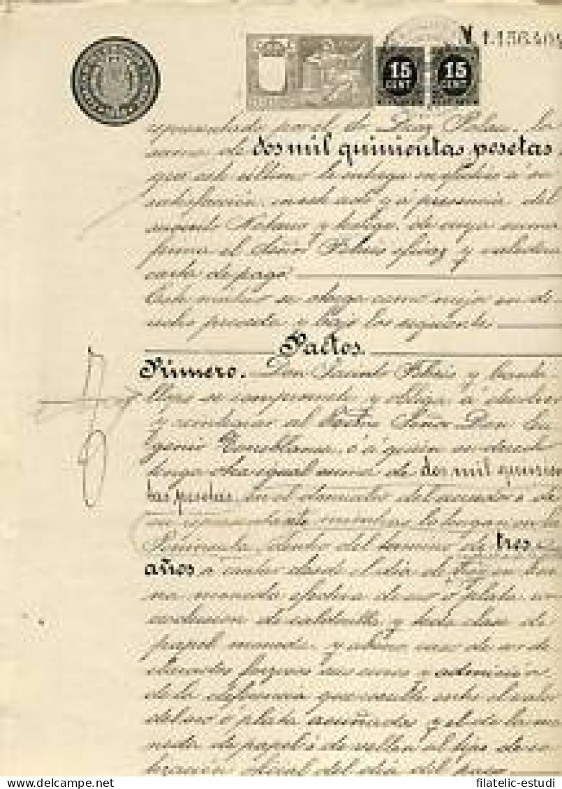 España Spain Variedad 238 1898 Pareja Papel Sellado Notarial Fiscal - Other & Unclassified