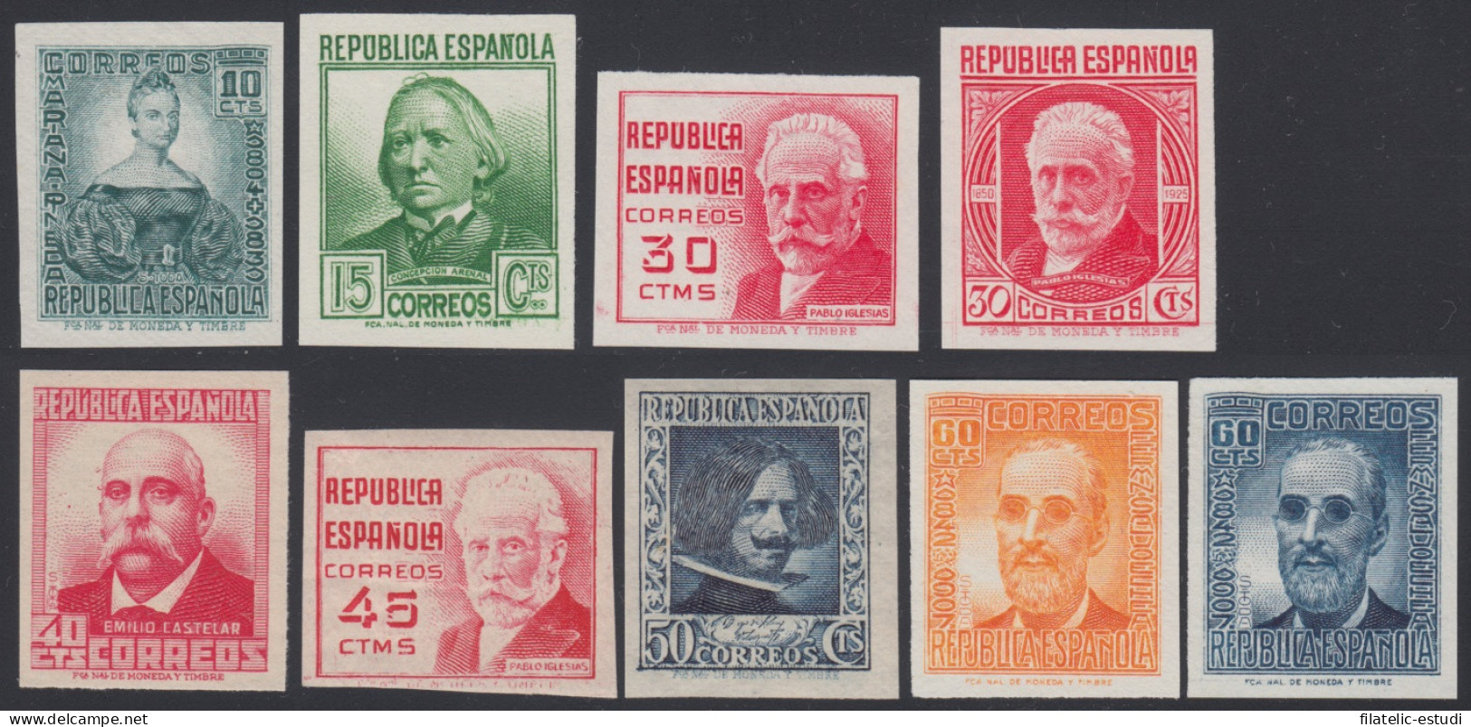 España Spain Variedad 731/40s 1936 - 1938 Sin Dentar Cifra Y Personajes - Otros & Sin Clasificación