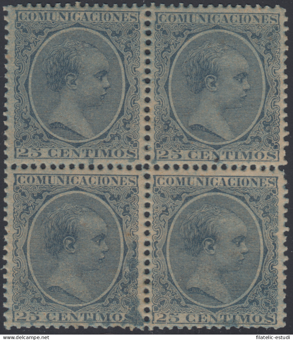 España Spain Variedad 221ib Bl.4 1889/1899 Papel Azulado Alfonso XIII - Other & Unclassified