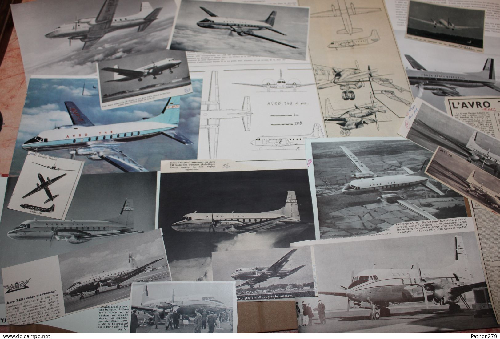 Lot De 223g D'anciennes Coupures De Presse De L'aéronef Britannique Hawker Siddeley Avro 748 - Aviazione