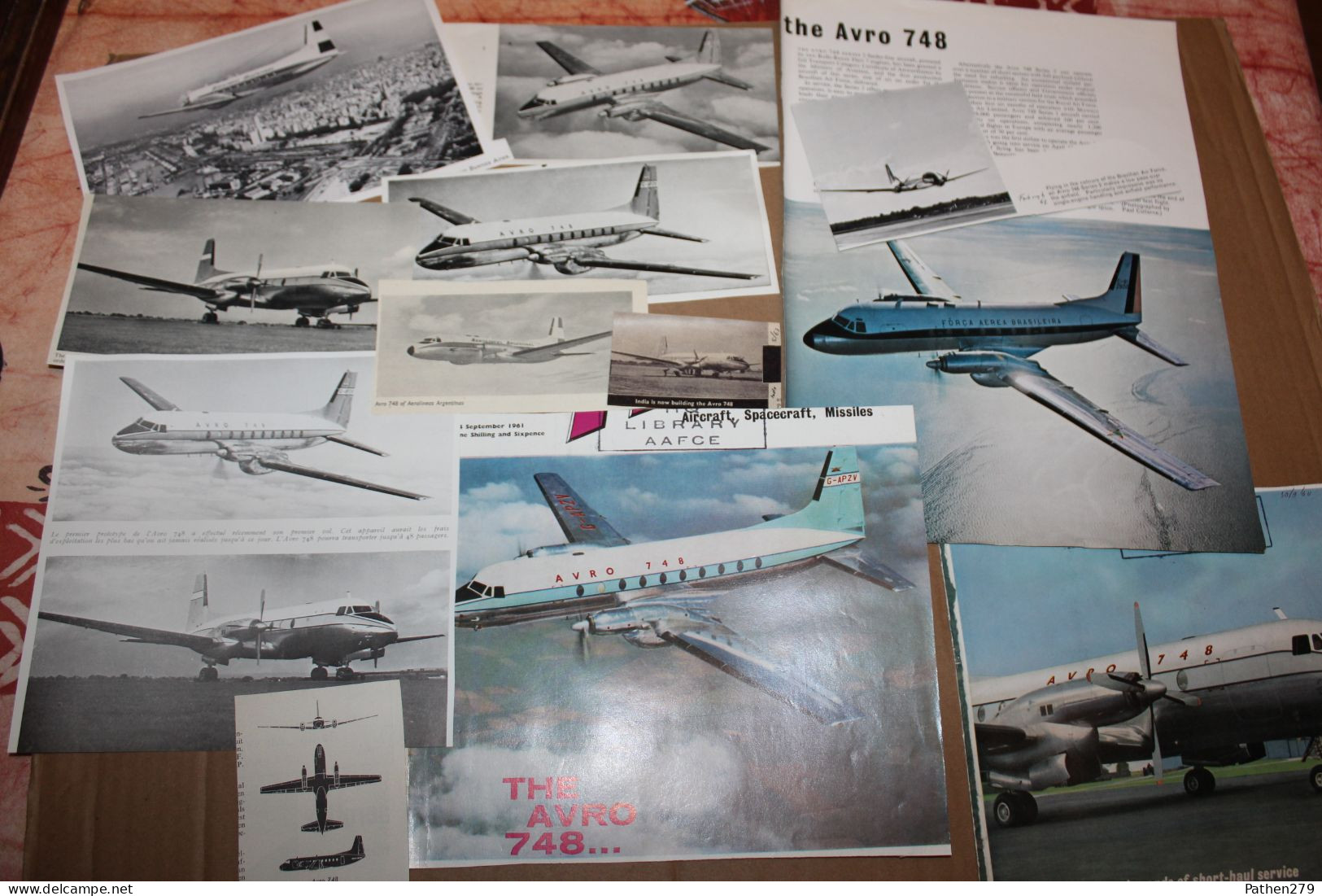 Lot De 223g D'anciennes Coupures De Presse De L'aéronef Britannique Hawker Siddeley Avro 748 - Fliegerei