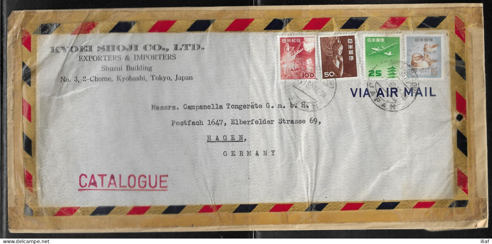 Japan. Commercial Air Mail Letter, Sent From Tokyo At 20.06.1960 To Germany. - Storia Postale