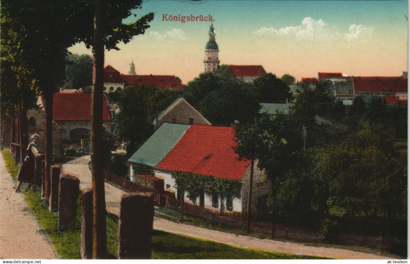 Ansichtskarte Königsbrück Kinspork Stadt - Straßenpartie 1915 - Koenigsbrueck