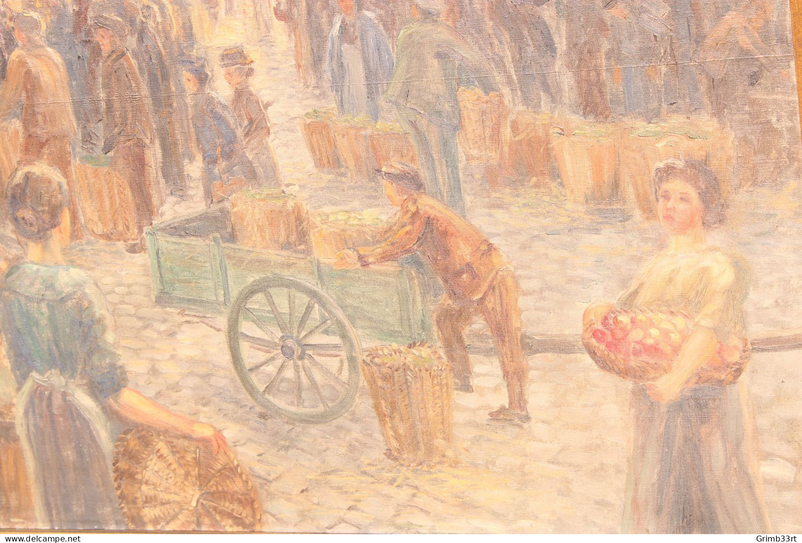 Adolf Baeyens (1886-1969) - Fruitmarkt In Gent - Olie Op Doek - 110 X 85 Cm - Olieverf