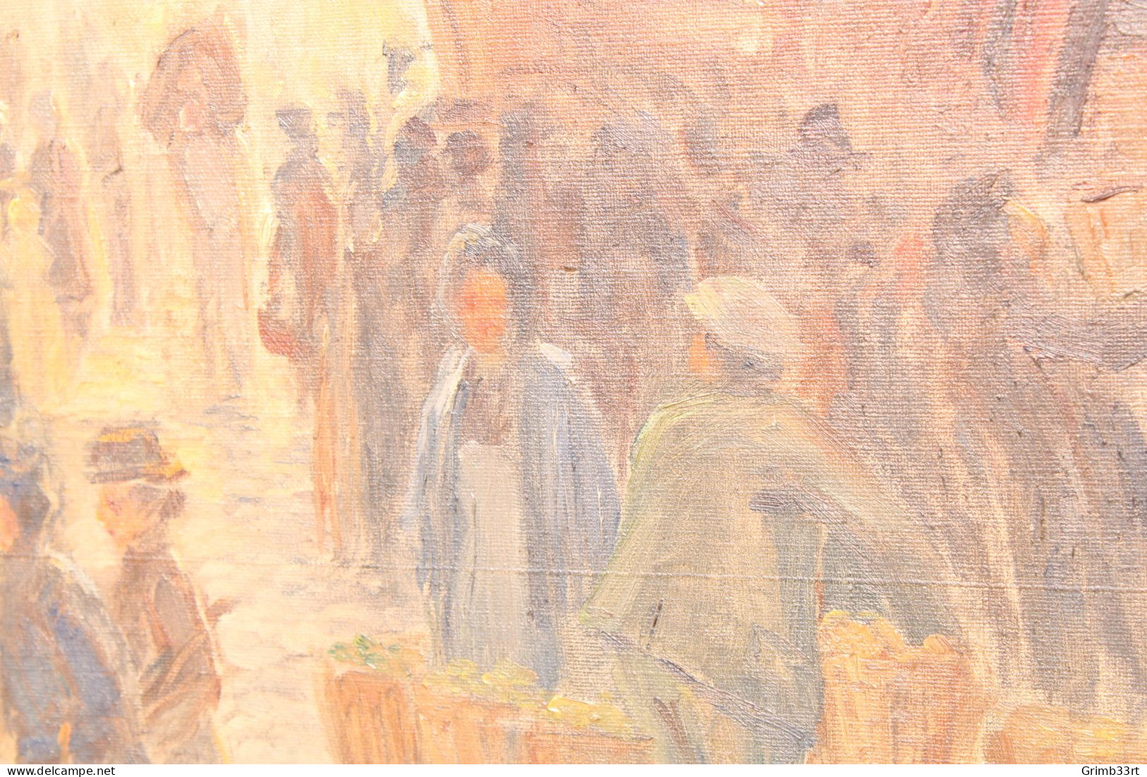 Adolf Baeyens (1886-1969) - Fruitmarkt in Gent - Olie op doek - 110 x 85 cm
