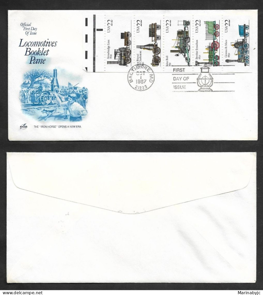 SE)1987 UNITED STATES, LOCOMOTIVES, "THE IRON HORSE" OPENS A NEW ERA, FDC - Gebruikt