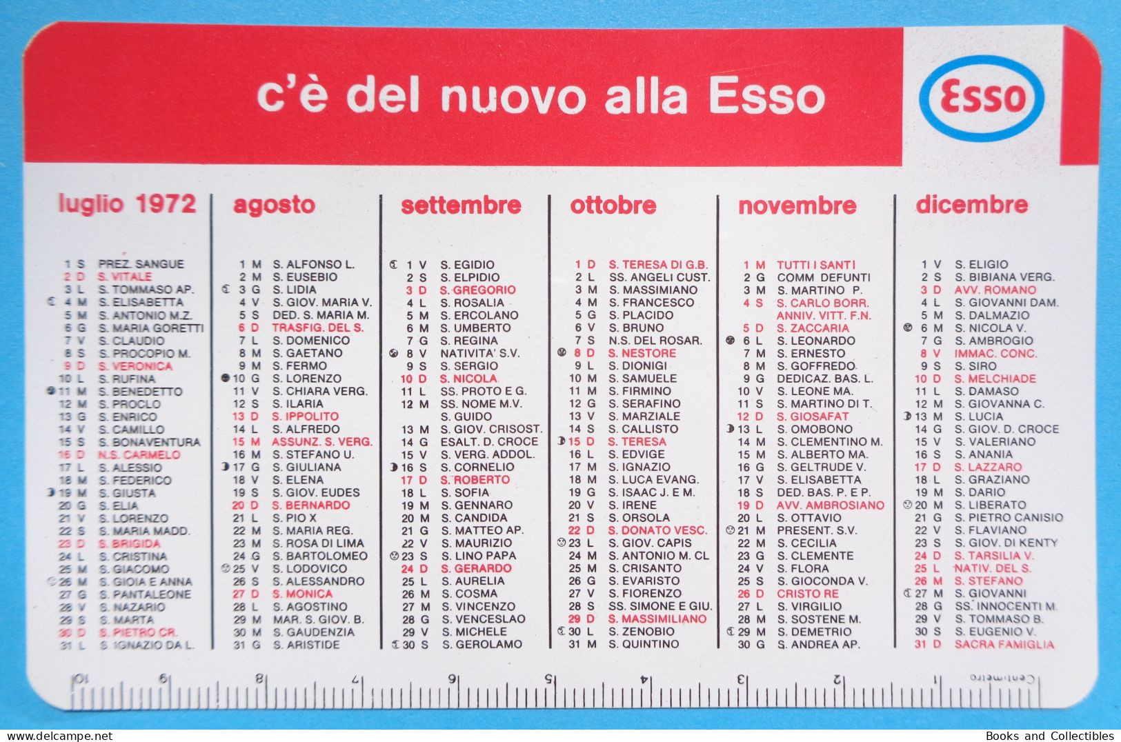 H-0700 * ITALY ° CALENDARIETTO " ESSO STANDARD ITALIANA " 1972 - Small : 1971-80