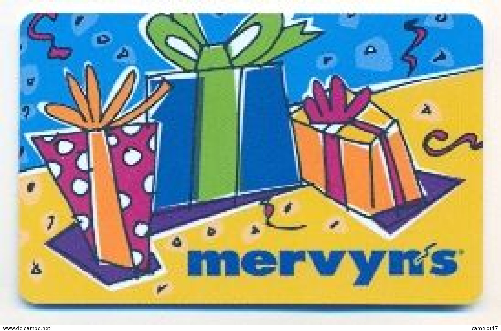 Mervin's U.S.A., Carte Cadeau Pour Collection, Sans Valeur,  # Mervins-6 - Tarjetas De Fidelización Y De Regalo