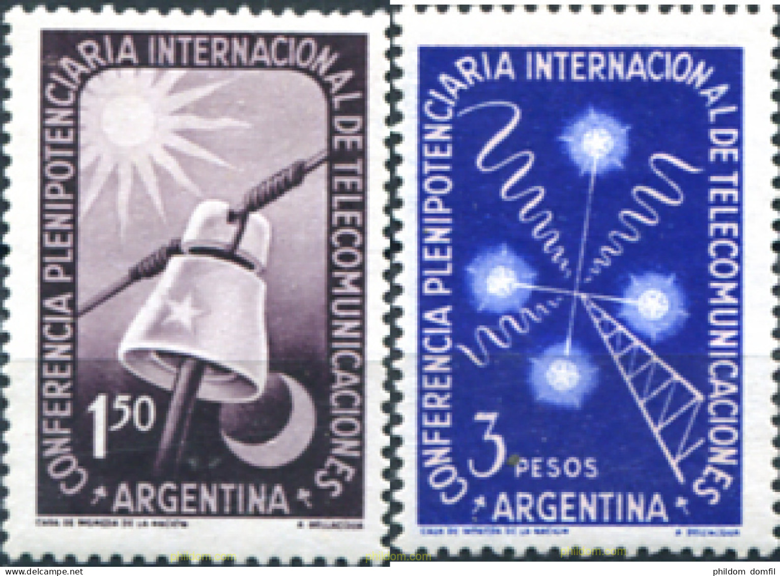 725691 HINGED ARGENTINA 1954 CONFERENCIA PLENIPOTENCIARIA INTERNACIONAL DE TELECOMUNICACIONES - Nuevos