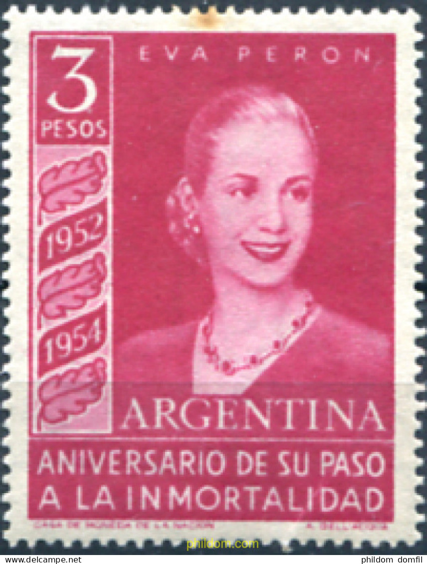 725711 HINGED ARGENTINA 1954 ANIVERSARIO DE SU PASO A LA INMORTALIDAD - Ungebraucht