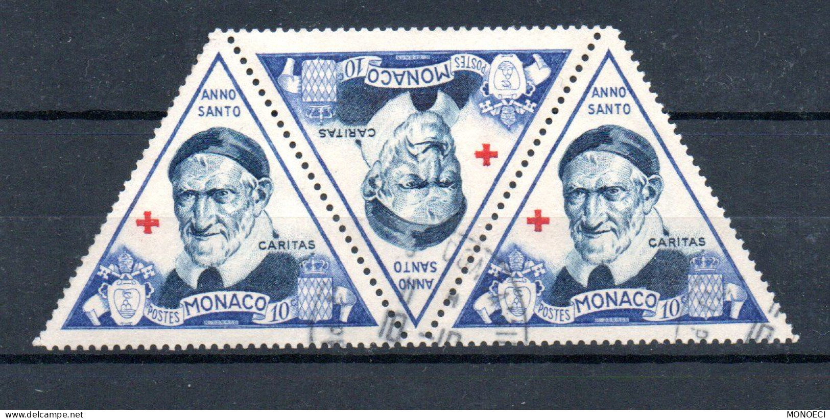 MONACO -- MONTE CARLO -- 3 Timbres " Année Sainte " -- Saint Vincent De Paul - Gebraucht