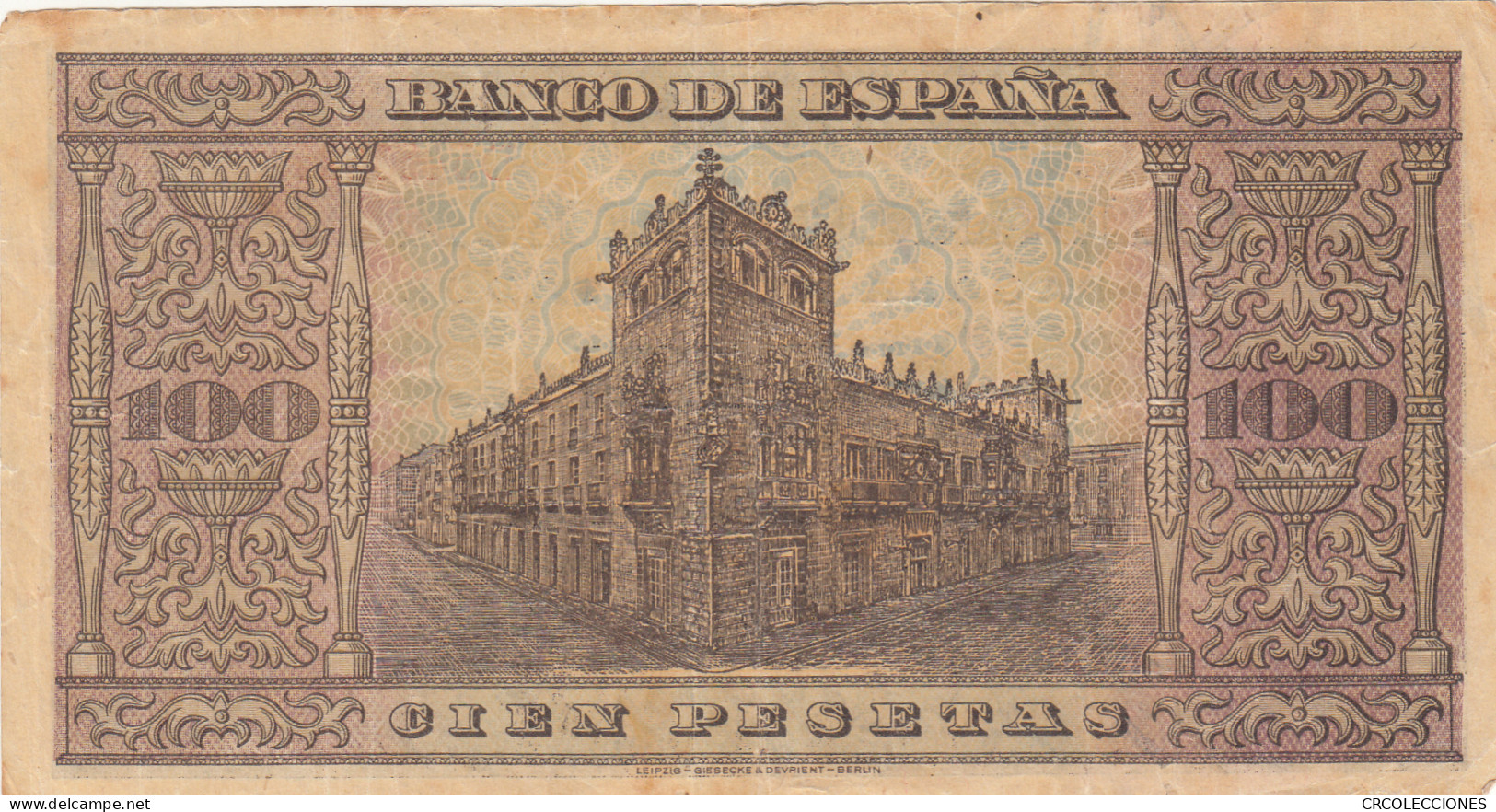 CRBS1129 BILLETE ESPAÑA 100 PESETAS 1938 USADO - Otros & Sin Clasificación