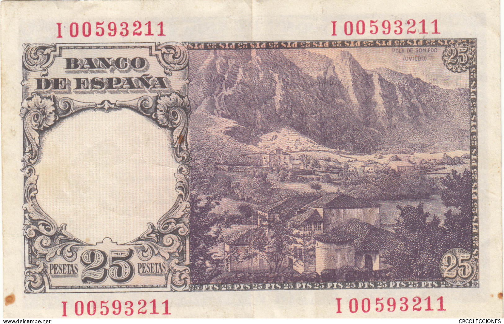 CRBS1112 BILLETE ESPAÑA 25 PESETAS 1946 USADO - Otros – América