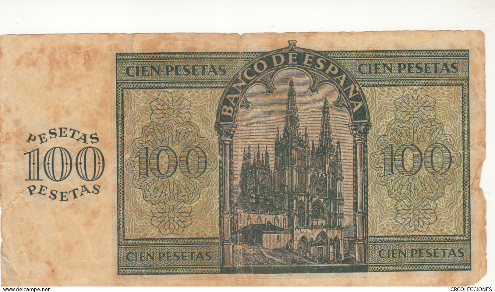 CRBS1131 BILLETE ESPAÑA 100 PESETAS 1936 USADO - Otros & Sin Clasificación