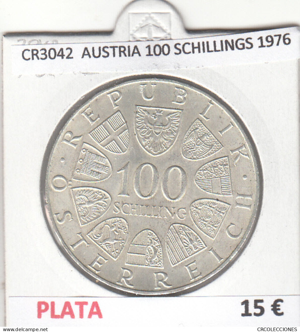 CR3042 MONEDA AUSTRIA 100 SCHILLINGS 1976 MBC PLATA  - Other - America