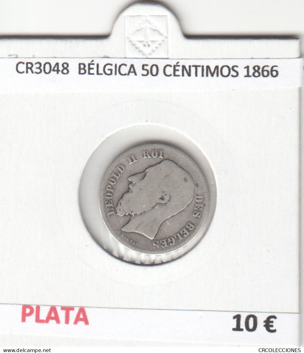 CR3048 MONEDA BÉLGICA 50 CÉNTIMOS 1866 PLATA - Andere - Oceanië