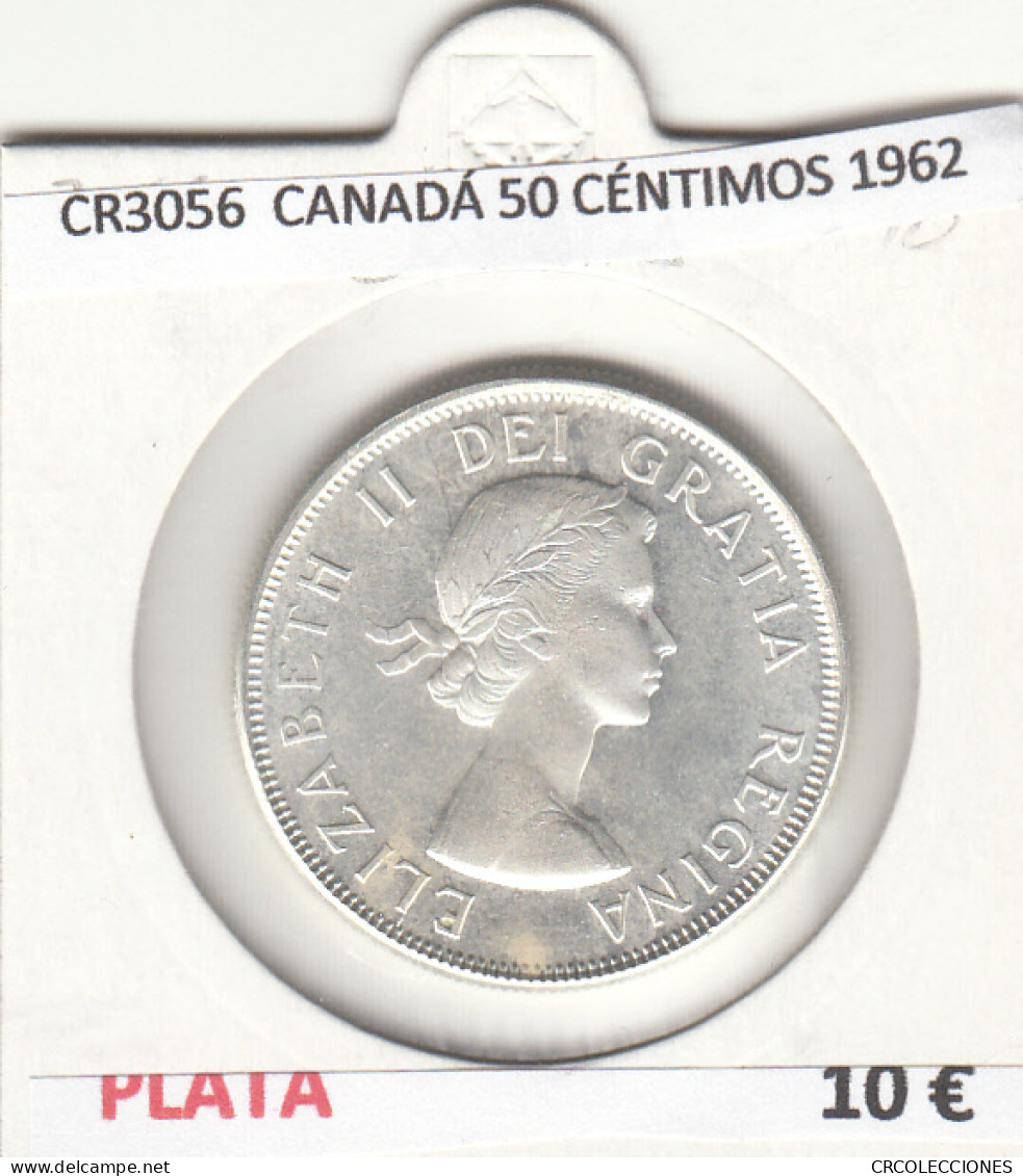 CR3056 MONEDA CANADÁ 50 CÉNTIMOS 1962 BC PLATA - Sonstige – Ozeanien