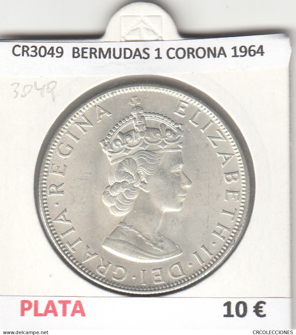 CR3049 MONEDA BERMUDAS 1 CORONA 1964 MBC PLATA - Sonstige – Ozeanien