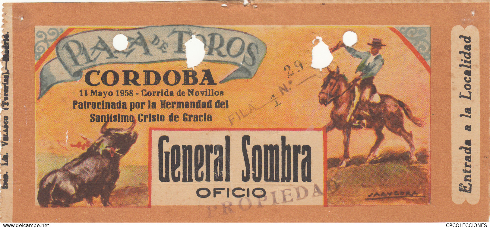 CRBL0108 ENTREDA DE TOROS 1958 CORDOBA - Other - Oceania