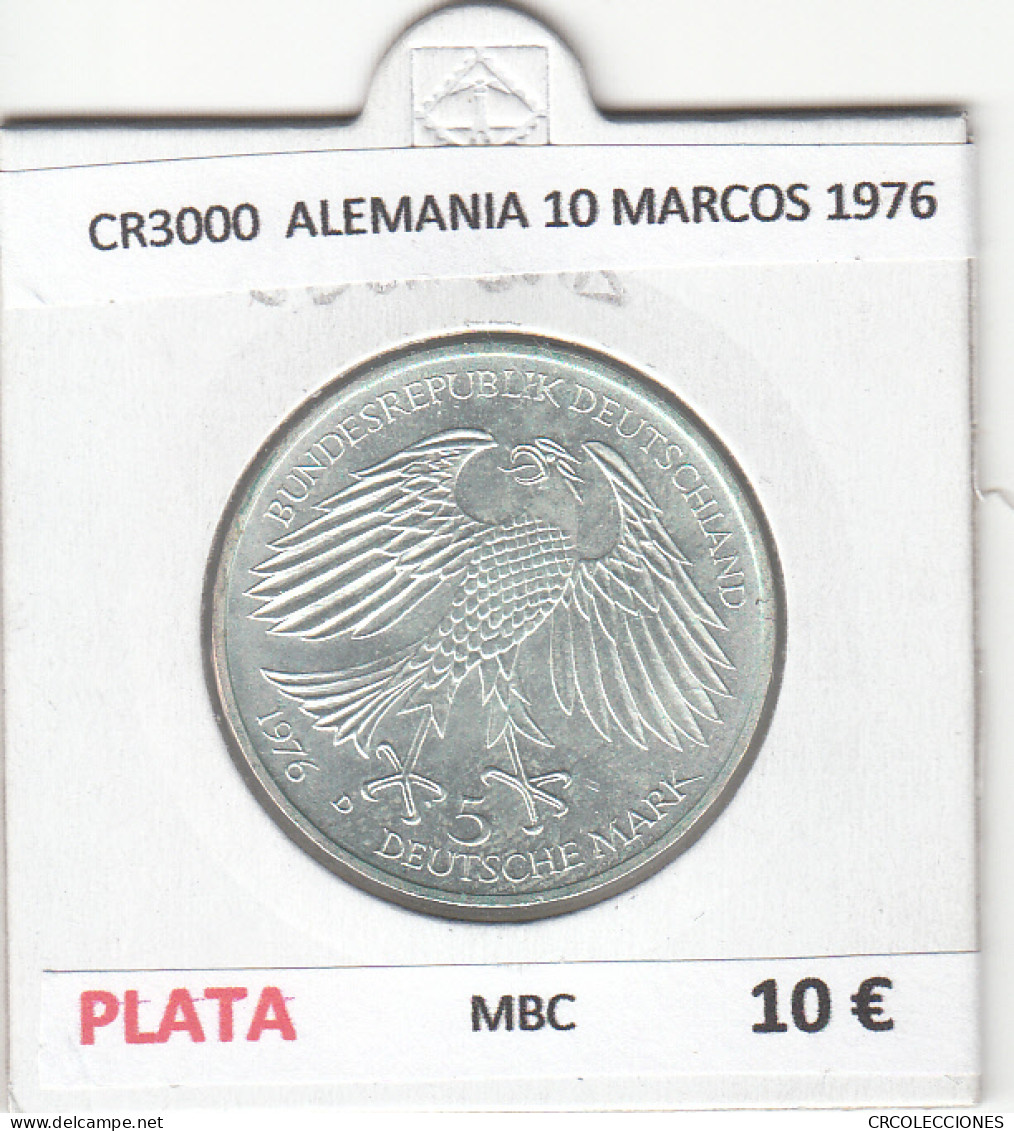 CR3000 MONEDA ALEMANIA 10 MARCOS 1976 PLATA MBC - Andere - Afrika