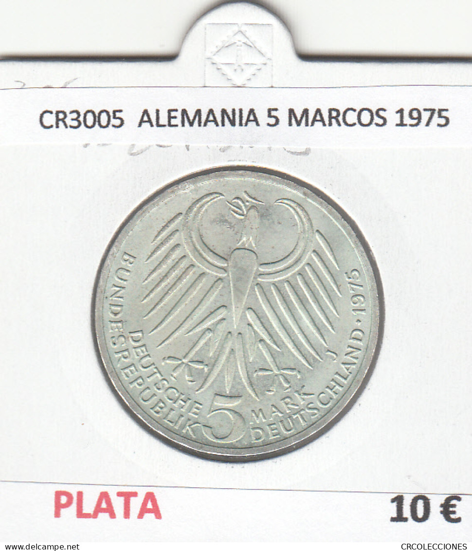 CR3005 MONEDA ALEMANIA 5 MARCOS 1975 MBC PLATA - Other - Asia