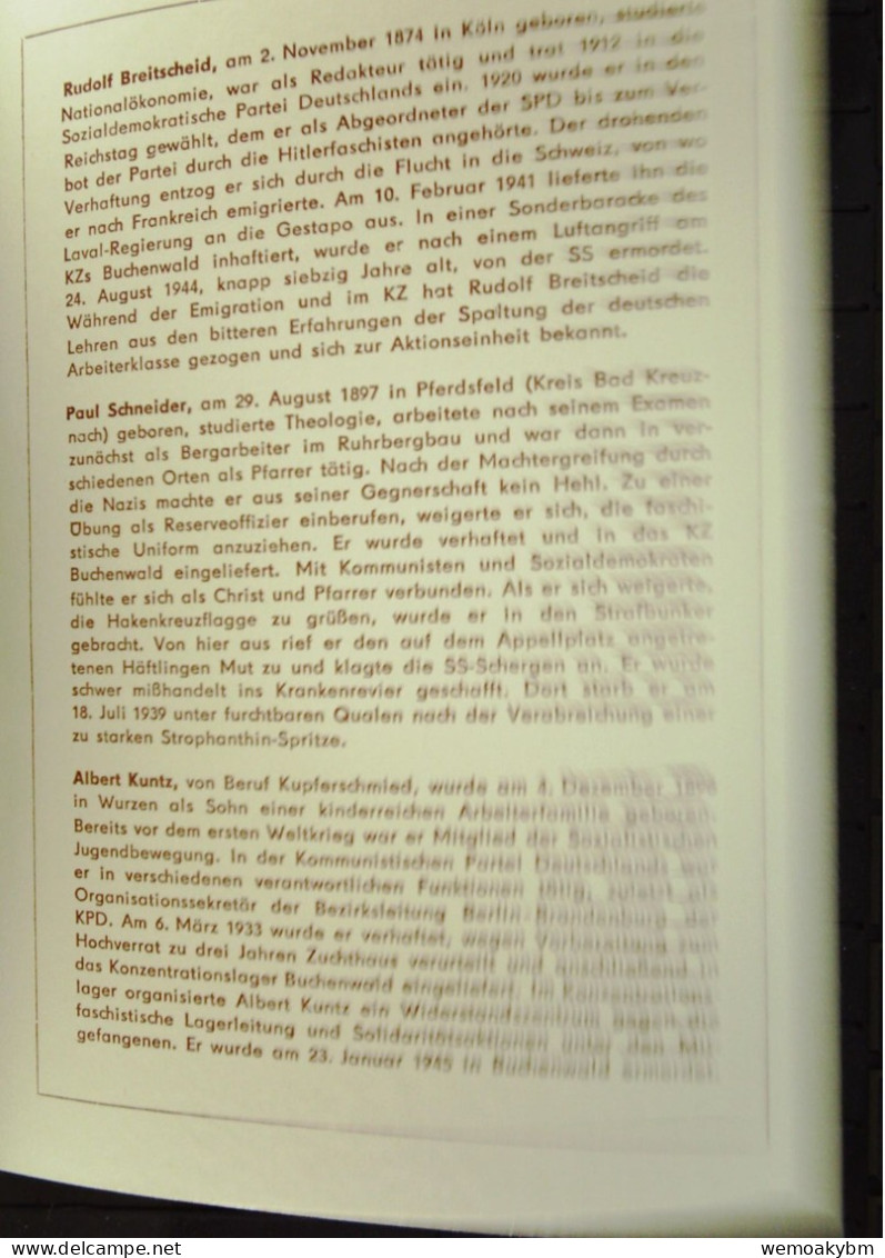 DDR: 8 Maximum-Postkarten Mit So-Stpl.  In Umschlag "In Buchenwald Ermordete Antifaschisten" Knr: 606/8A, 635-339 - Maximum Cards