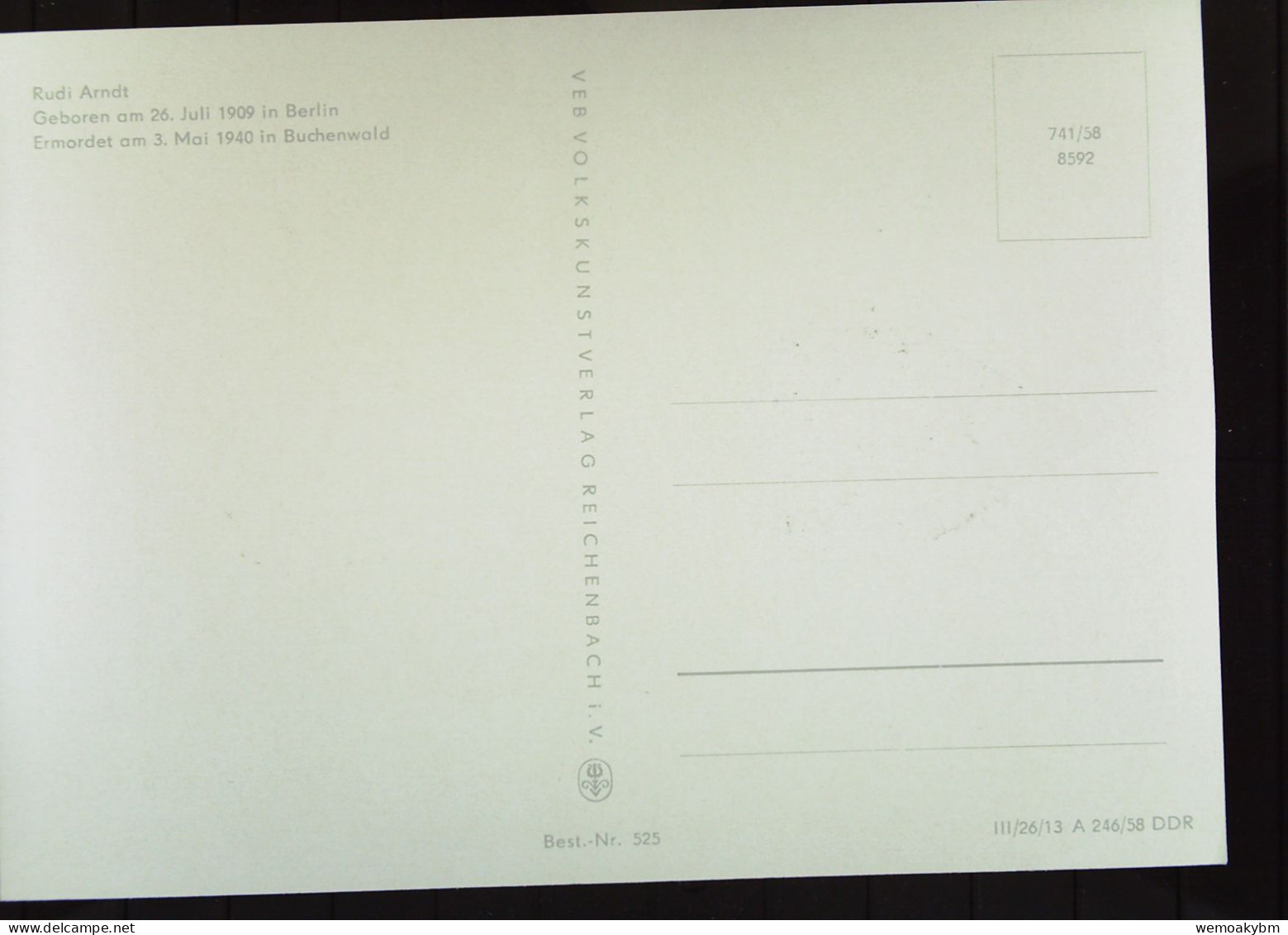 DDR: 8 Maximum-Postkarten mit So-Stpl.  in Umschlag "In Buchenwald Ermordete Antifaschisten" Knr: 606/8A, 635-339