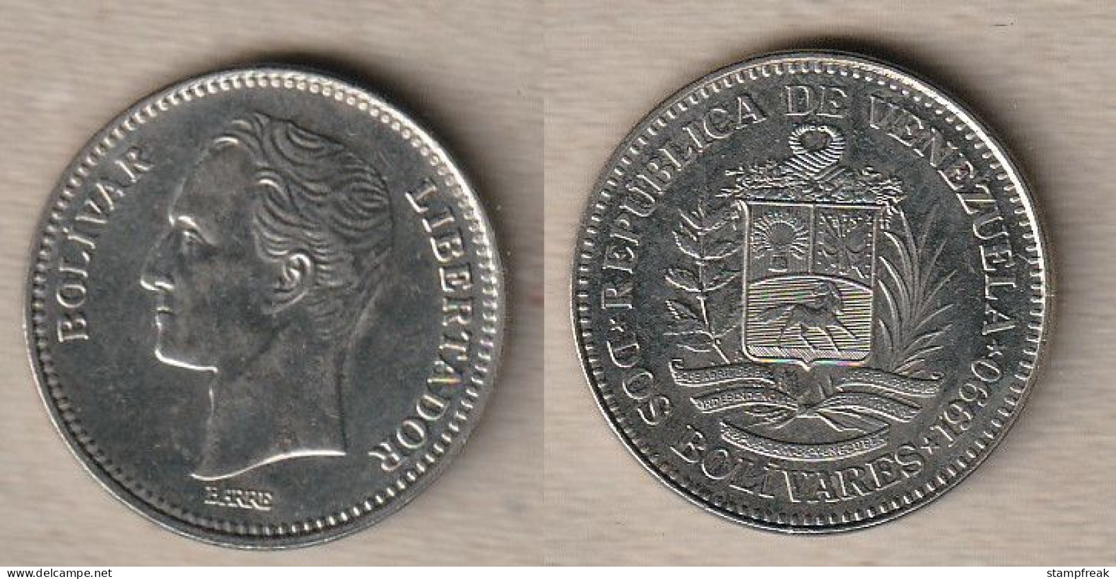02489) Venezuela, 2 Bolivares 1990 - Venezuela