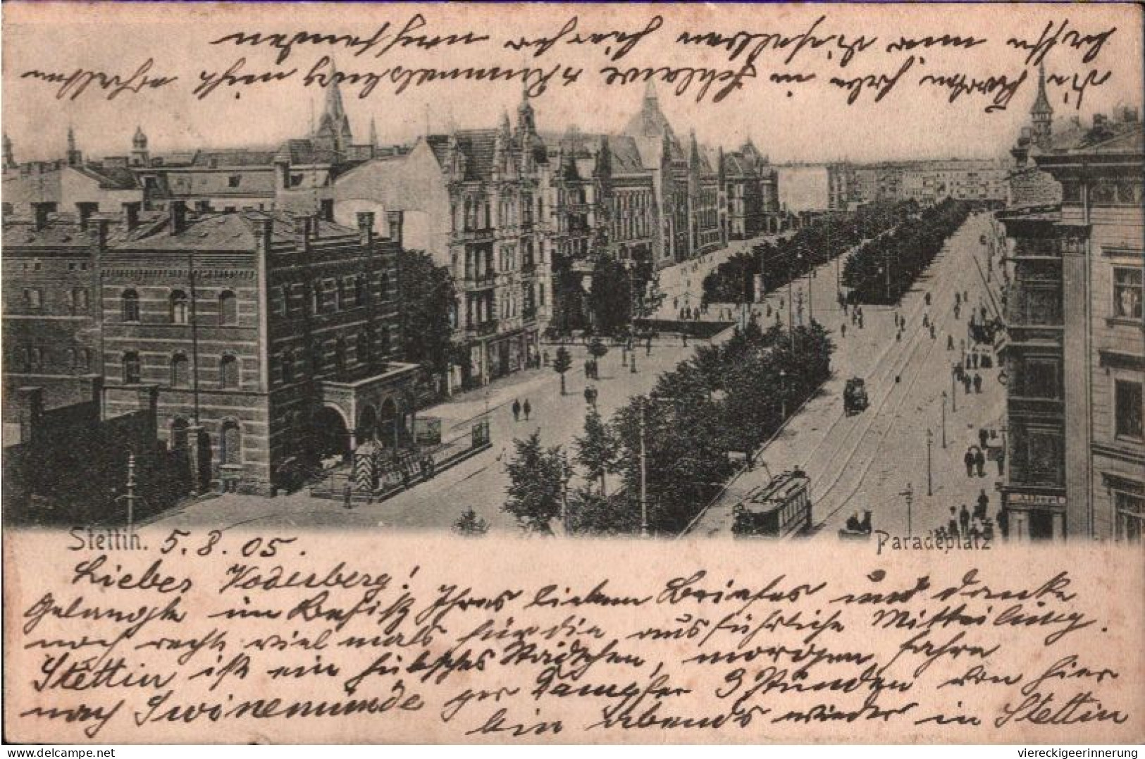 ! Alte Ansichtskarte Aus Stettin , Paradeplatz, 1905 - Pommern