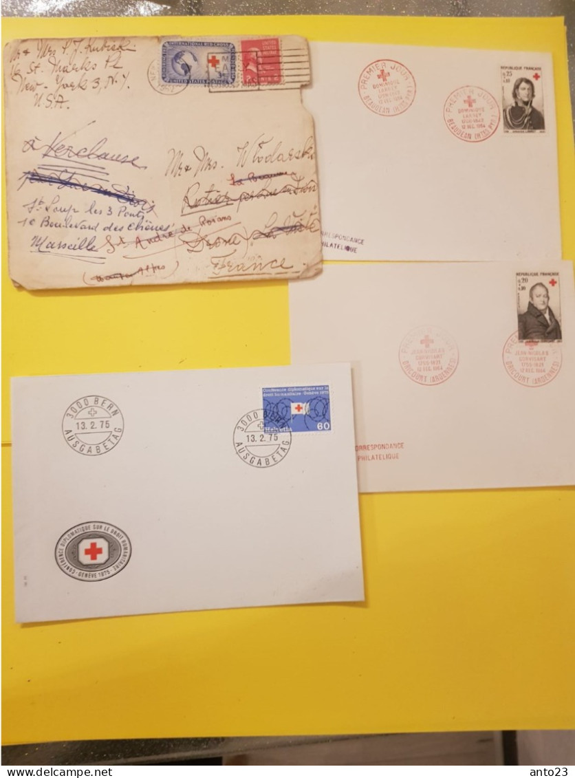 Lot De Croix Rouge / RED Cross / 4 Enveloppes - Red Cross